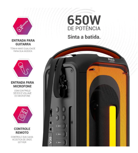 Caixa de Som PCX6700 Amplificada 650W