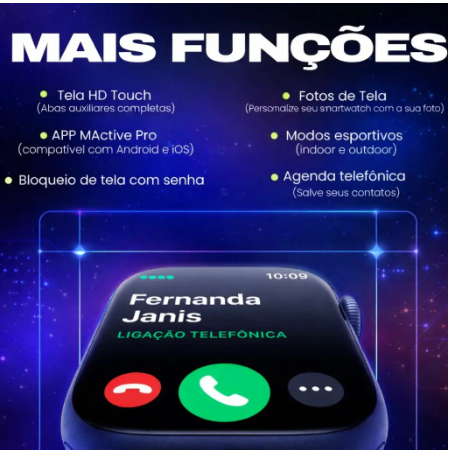 Smartwatch S10 Série 10 Relógio Digital Masculino Feminino