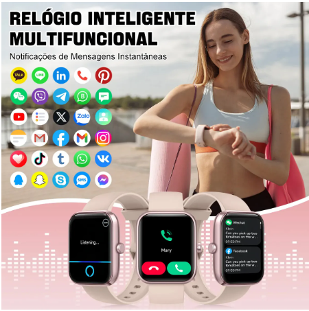 Relógio Inteligente Smartwatch Alexa Chamadas NOVANTE Masculino Feminino Esportivo
